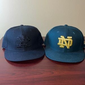 Set of two Notre Dame classic BALLCAPS. Size fitted 7-1/4. Get yours today.